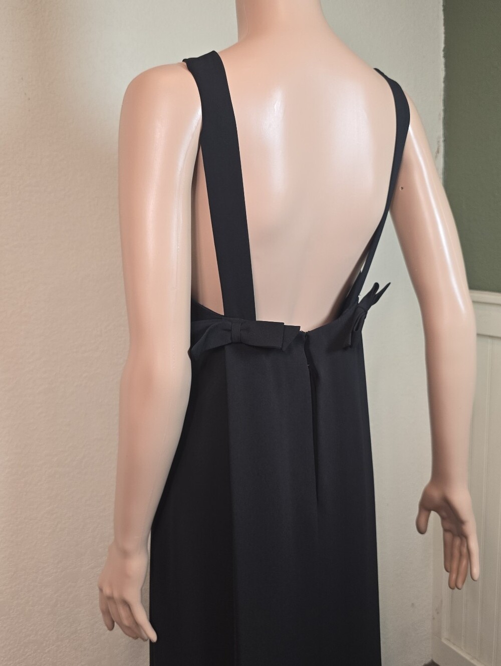 Jill Stuart Black Maxi Gown Dress Size 4 Cutout Back with Bow Detail Formal - Picture 5 of 14